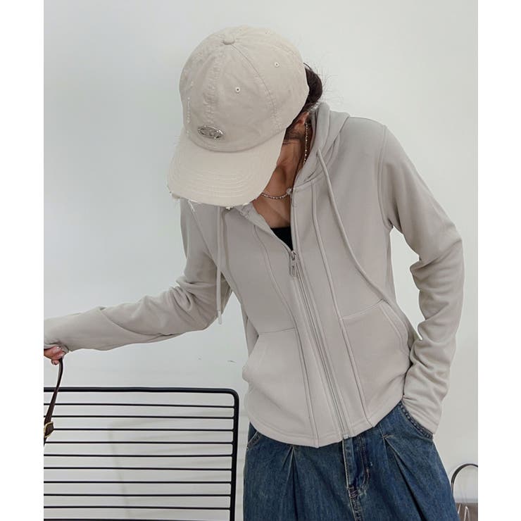 裏起毛フルジップショートパーカー【AW】 | aimoha  | 詳細画像2 