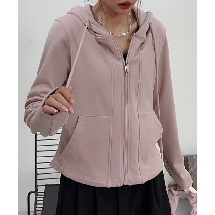 裏起毛フルジップショートパーカー【AW】 | aimoha  | 詳細画像3 