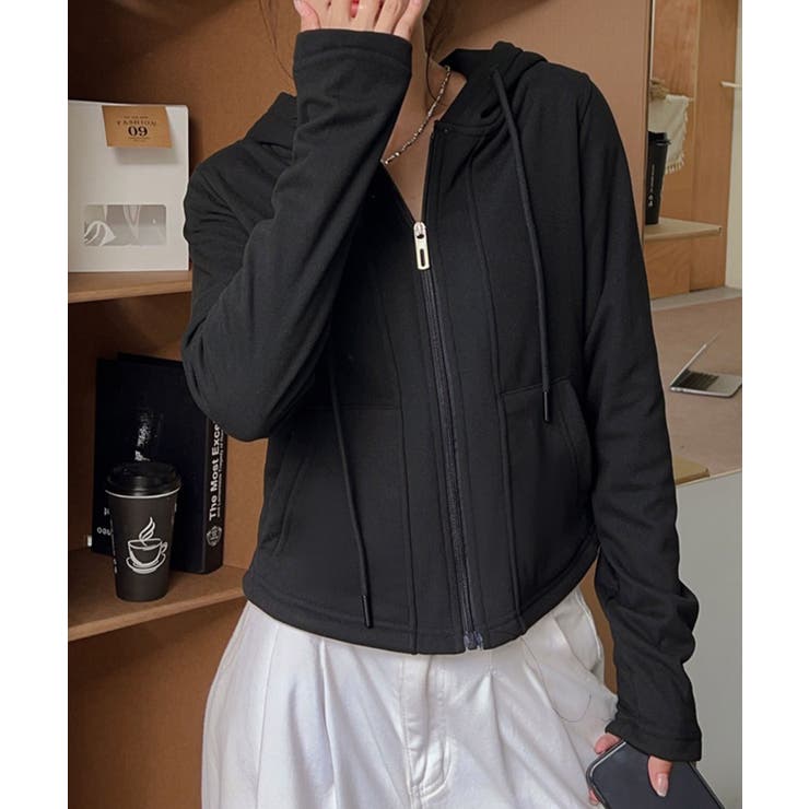 裏起毛フルジップショートパーカー【AW】 | aimoha  | 詳細画像4 