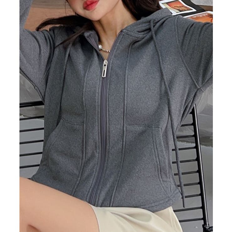 裏起毛フルジップショートパーカー【AW】 | aimoha  | 詳細画像5 