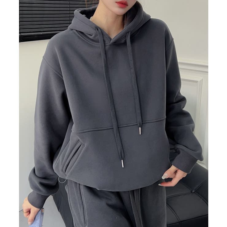 ダークグレー | オーバーサイズ裏起毛スウェットパーカー【AW】 | aimoha 