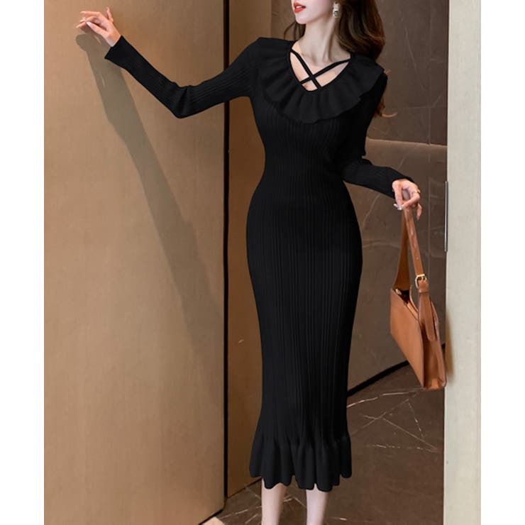 FAUNE Jasmine ワンピース　ナイトドレス　ファウネ Lace Ladies ドレス ウエストギャザーフレアシフォンワンピース