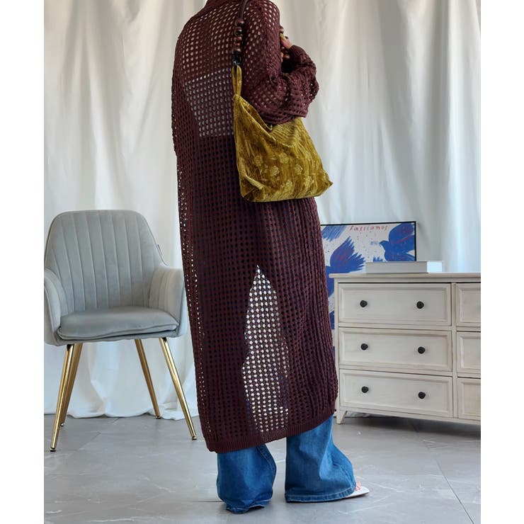 【Aimoha】透け編みロング丈カーディガン | aimoha  | 詳細画像12 