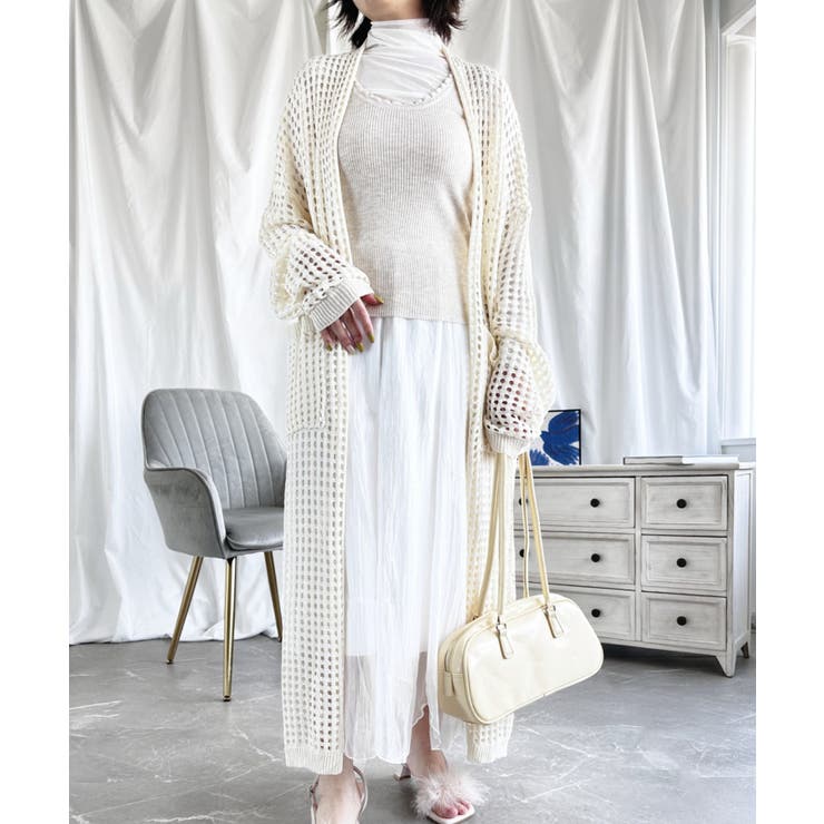 【Aimoha】透け編みロング丈カーディガン | aimoha  | 詳細画像19 