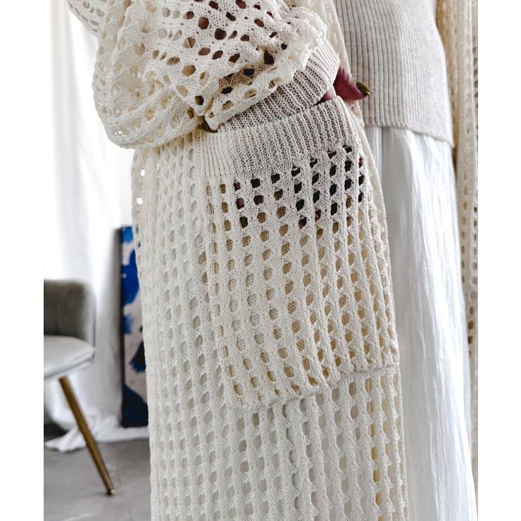 【Aimoha】透け編みロング丈カーディガン | aimoha  | 詳細画像20 