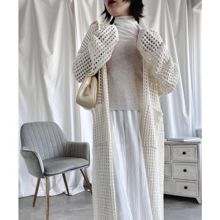 【Aimoha】透け編みロング丈カーディガン | aimoha  | 詳細画像24 