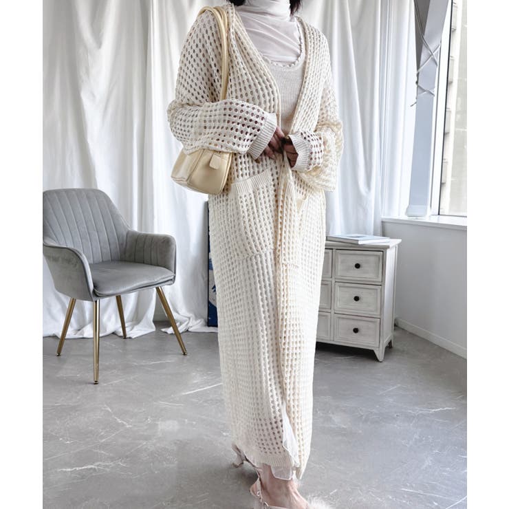 【Aimoha】透け編みロング丈カーディガン | aimoha  | 詳細画像28 