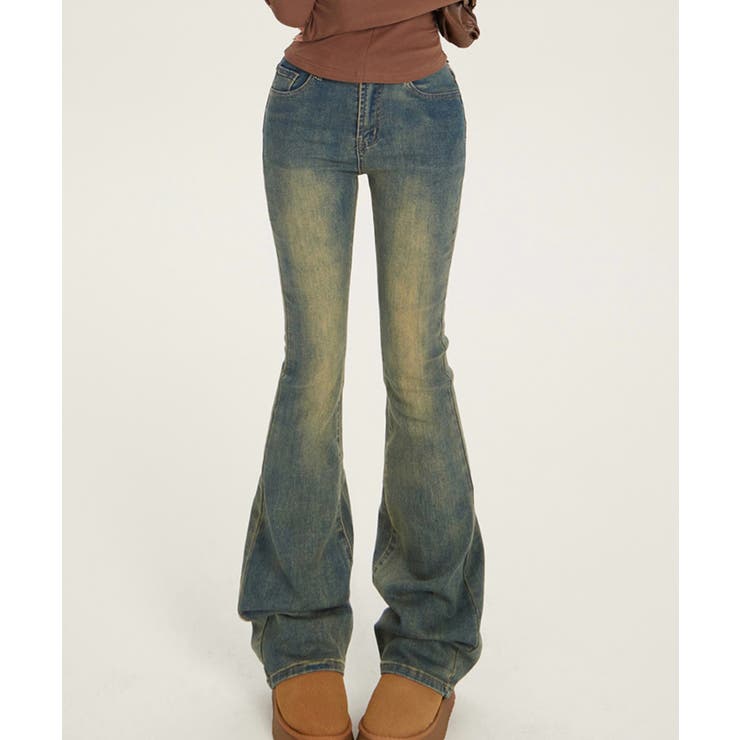 【HOOK】for girls  Y2Kウォッシュフレアジーンズ[品番：XT000011494]｜HOOK（フック）のレディースファッション通販｜SHOPLIST（ショップリスト）