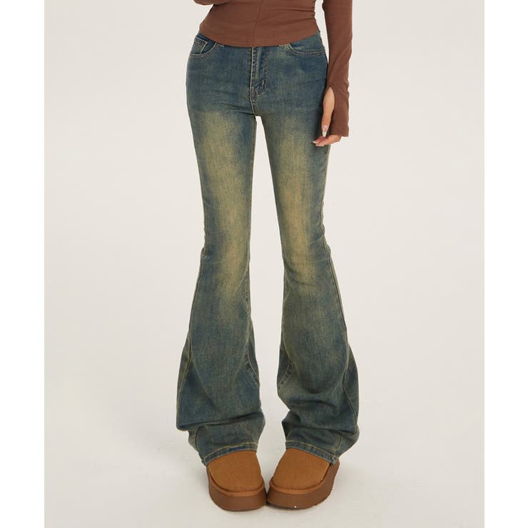 HOOK】for girls Y2Kウォッシュフレアジーンズ [品番：XT000011494]｜HOOK（フック）のレディースファッション通販｜SHOPLIST（ショップリスト）