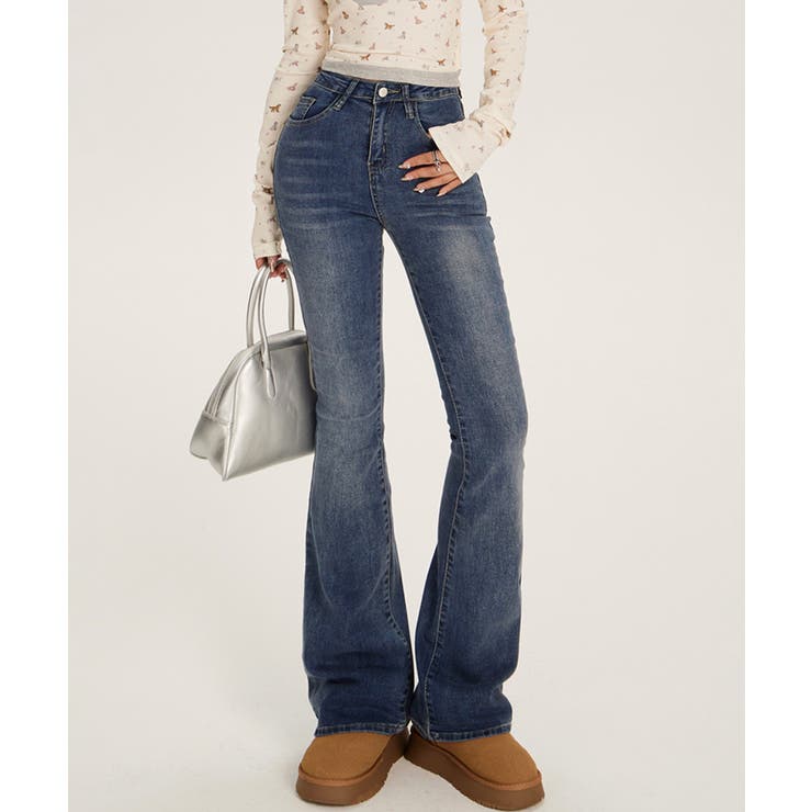 【HOOK】for girls Y2Kウォッシュフレアジーンズ | HOOK | 詳細画像3 