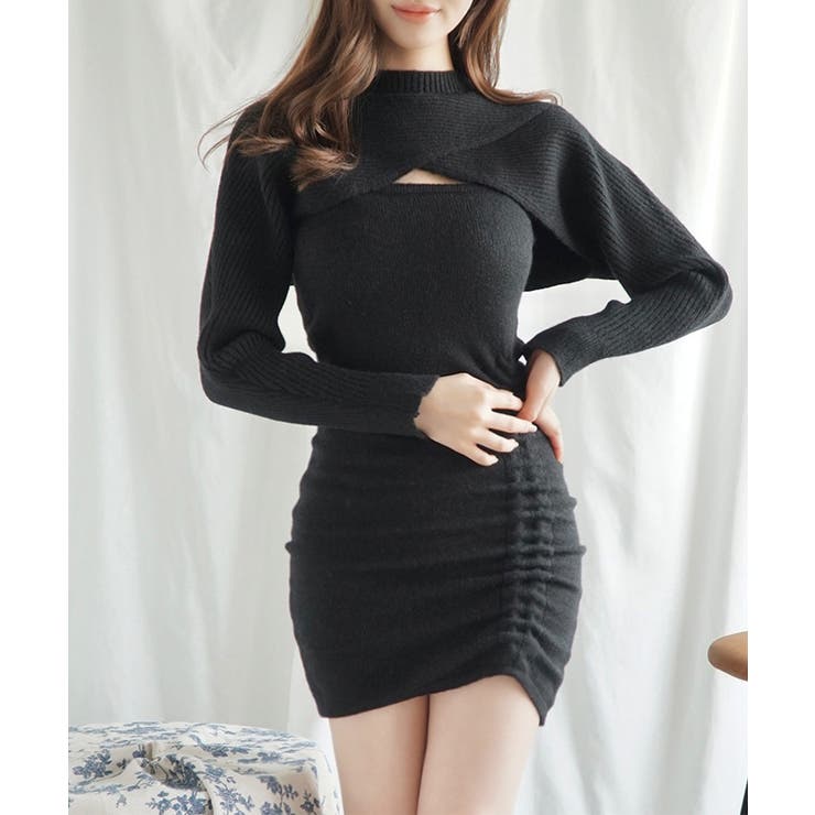 2way セットアップデコルテオープンミニワンピースセットアップ 韓国ファッション | aimoha  | 詳細画像39 