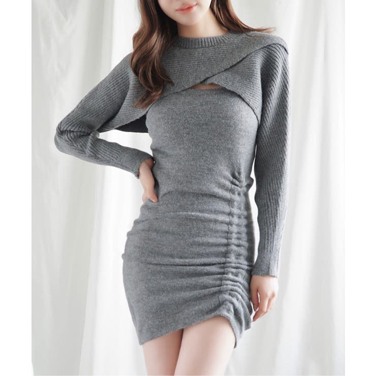 2way セットアップデコルテオープンミニワンピースセットアップ 韓国ファッション | aimoha  | 詳細画像18 