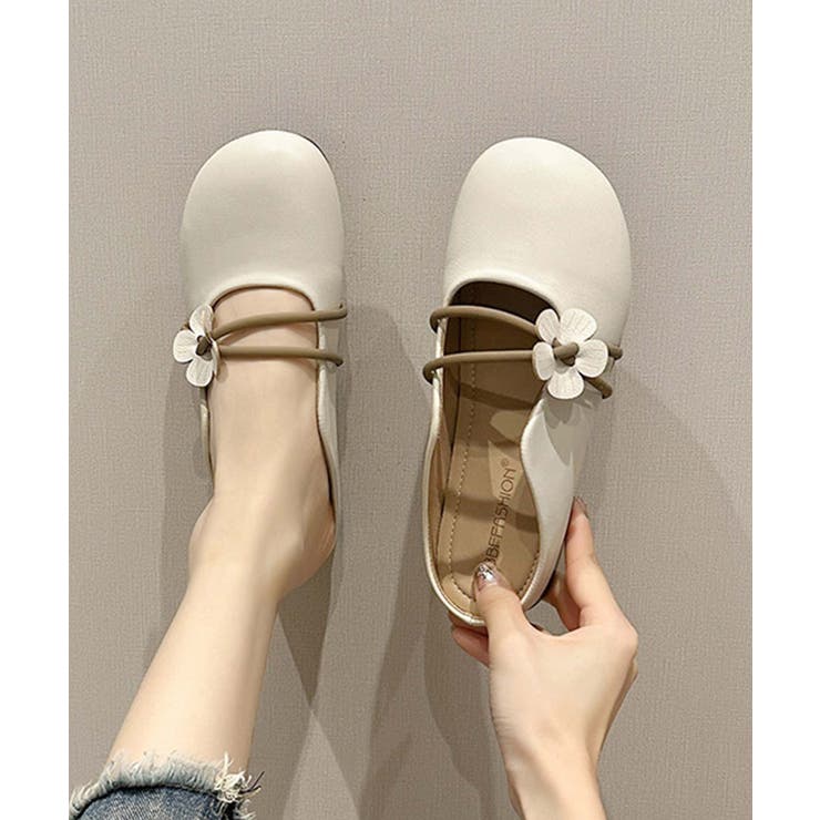 【shoes 365】フラワーデザインストラップミュールシューズ | aimoha  | 詳細画像3 