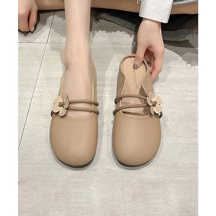 【shoes 365】フラワーデザインストラップミュールシューズ | aimoha  | 詳細画像5 