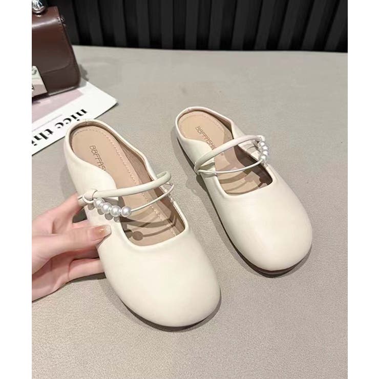 【shoes 365】パールデザインストラップミュールシューズ | aimoha  | 詳細画像12 