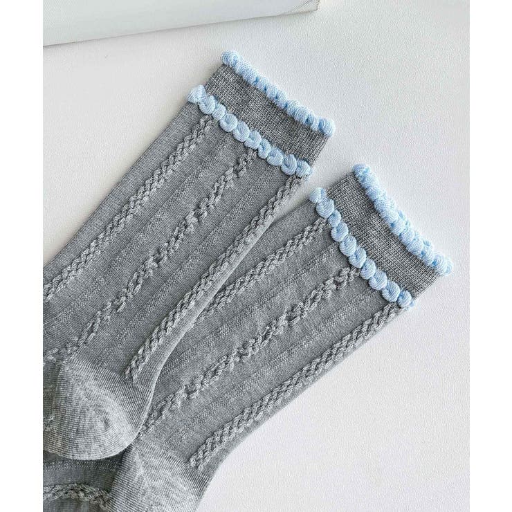 グレー | [2025 MOSOX NEW COLLECTION]ダブルフリルソックス | aimoha 