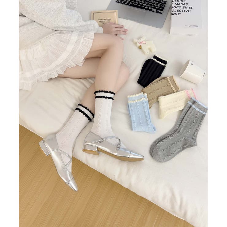 [2025 MOSOX NEW COLLECTION]ダブルフリルソックス | aimoha  | 詳細画像1 