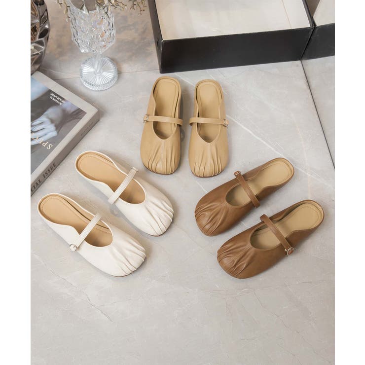 【shoes 365】ギャザーデザインメリージェーンミュール | aimoha  | 詳細画像6 