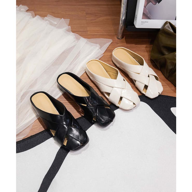 【shoes 365】クロスオープントゥミュール | aimoha  | 詳細画像8 