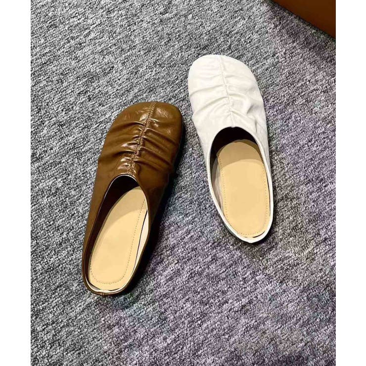 【shoes 365】ギャザーデザインフラットミュール | aimoha  | 詳細画像6 