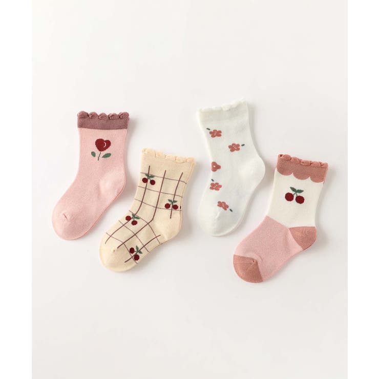 ピンク系のキッズソックス4足セット | aimoha kids | 詳細画像11 