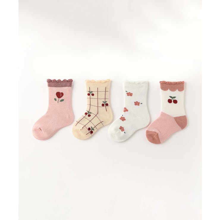 ピンク系のキッズソックス4足セット | aimoha kids | 詳細画像5 