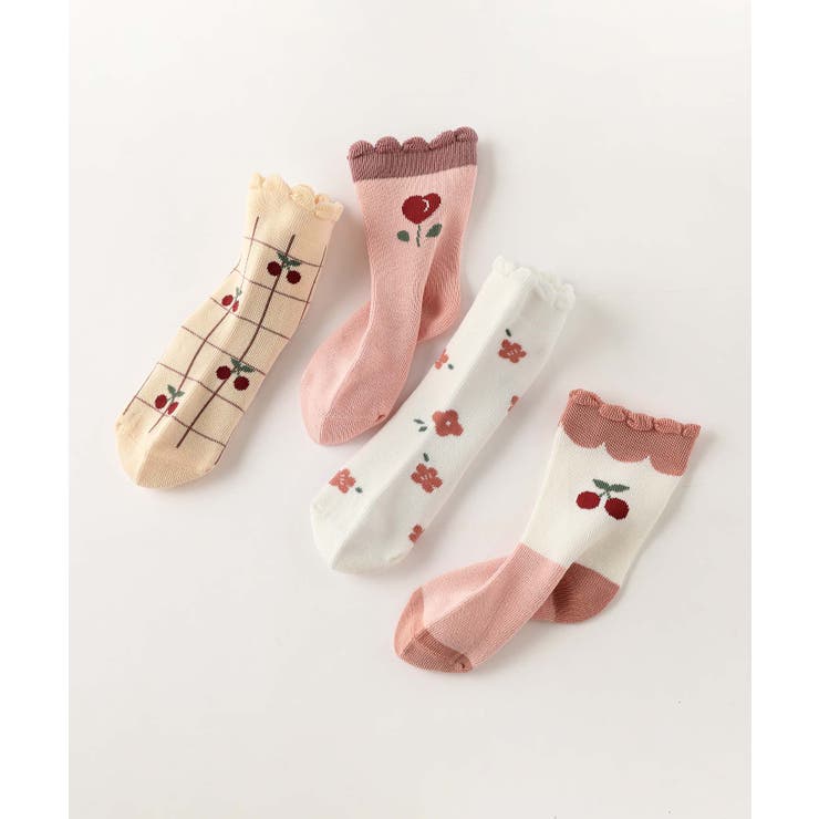 ピンク系のキッズソックス4足セット | aimoha kids | 詳細画像7 