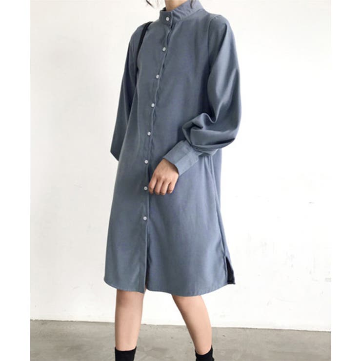 シャツワンピース 長袖 ロングシャツ | aimoha  | 詳細画像7 