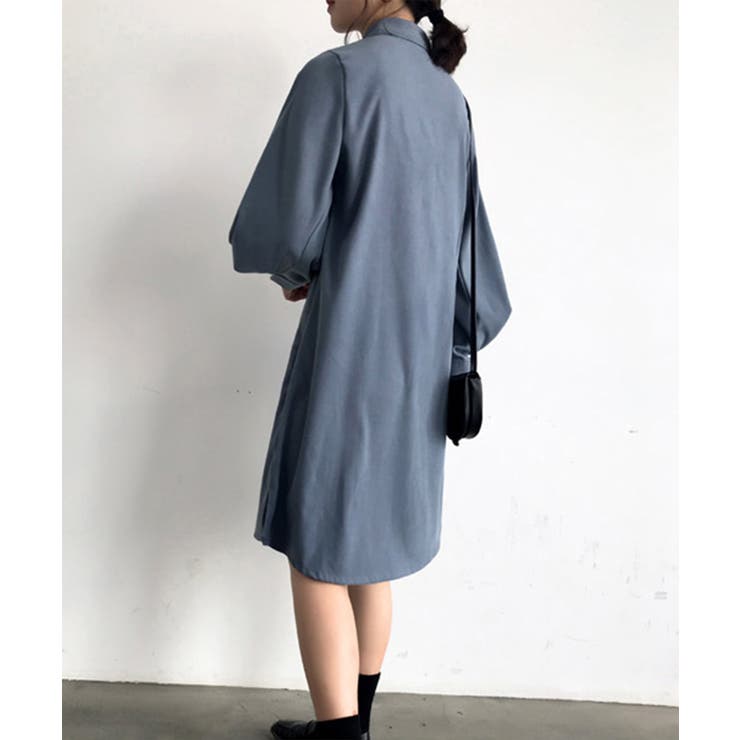 シャツワンピース 長袖 ロングシャツ | aimoha  | 詳細画像6 