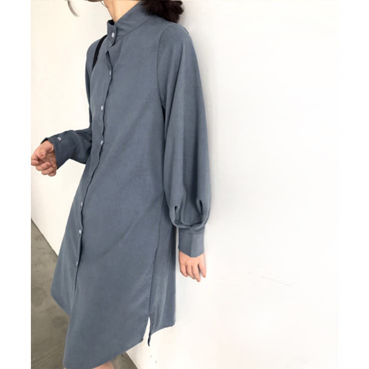 シャツワンピース 長袖 ロングシャツ | aimoha  | 詳細画像5 