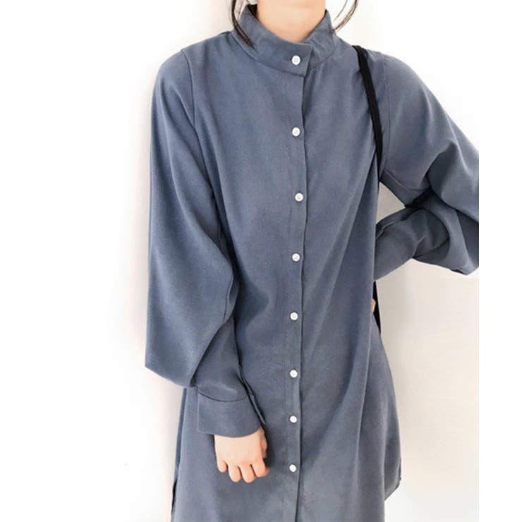 シャツワンピース 長袖 ロングシャツ | aimoha  | 詳細画像2 