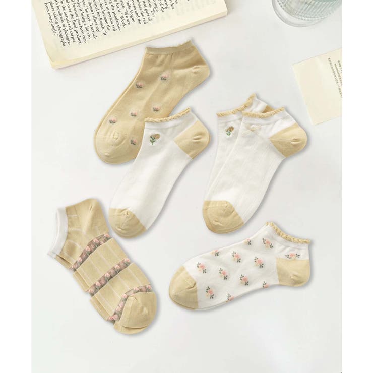 5足セット17柄【MOSOX】ガーリーデザインレーヨン混アンクルソックス  | aimoha  | 詳細画像27 