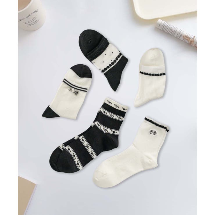 5足セット12タイプ【MOSOX】ガーリーデザインレーヨン混ソックス  | aimoha  | 詳細画像10 