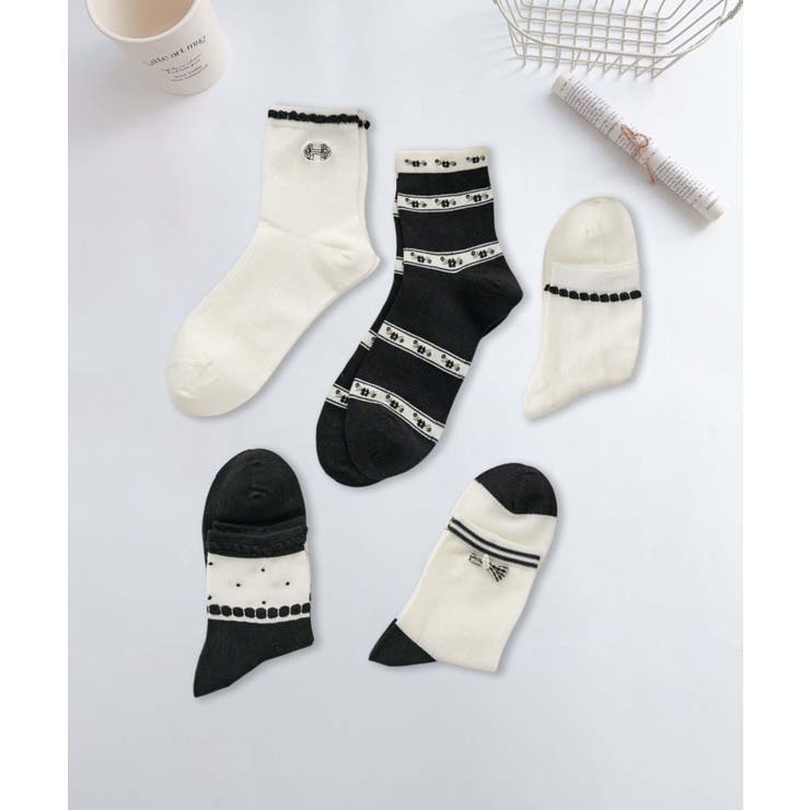 5足セット12タイプ【MOSOX】ガーリーデザインレーヨン混ソックス  | aimoha  | 詳細画像11 