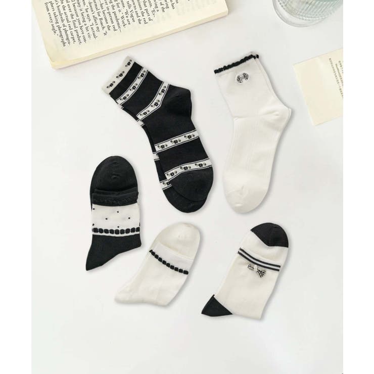 5足セット12タイプ【MOSOX】ガーリーデザインレーヨン混ソックス  | aimoha  | 詳細画像12 