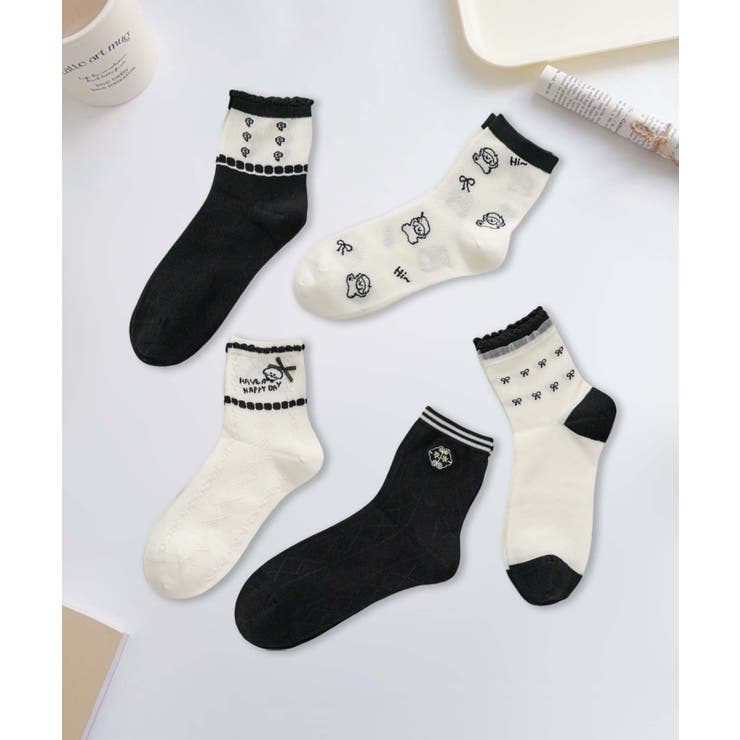 5足セット12タイプ【MOSOX】ガーリーデザインレーヨン混ソックス  | aimoha  | 詳細画像13 