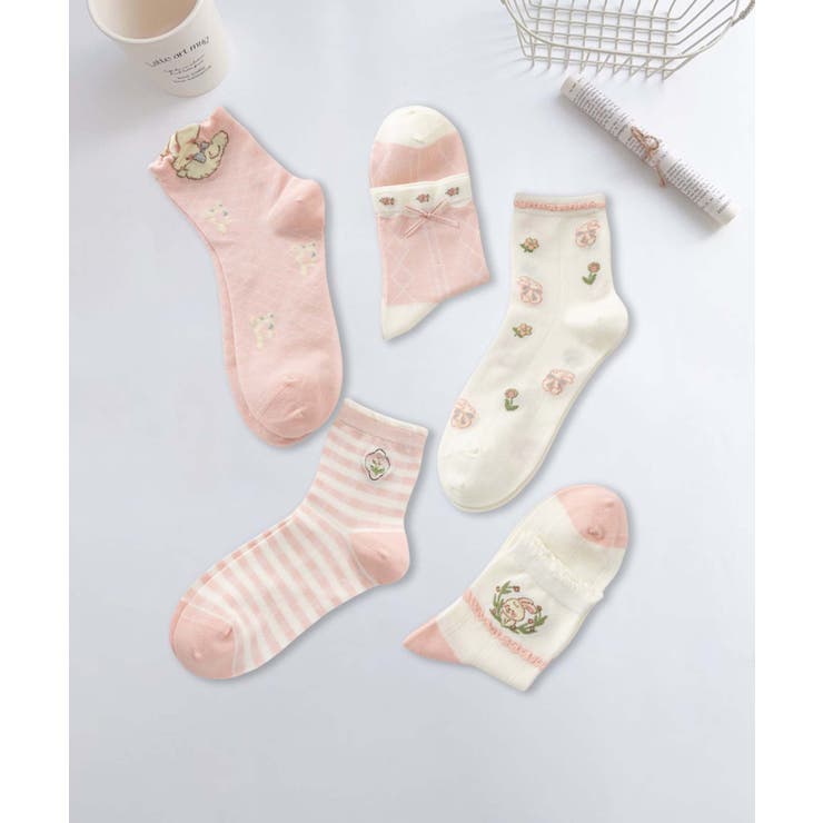 5足セット12タイプ【MOSOX】ガーリーデザインレーヨン混ソックス  | aimoha  | 詳細画像17 
