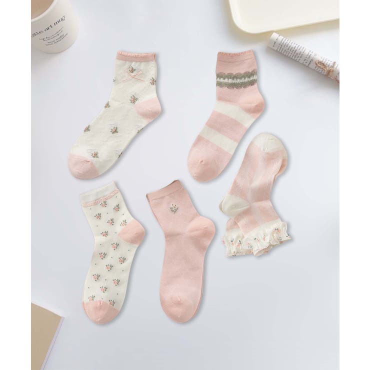 5足セット12タイプ【MOSOX】ガーリーデザインレーヨン混ソックス  | aimoha  | 詳細画像31 