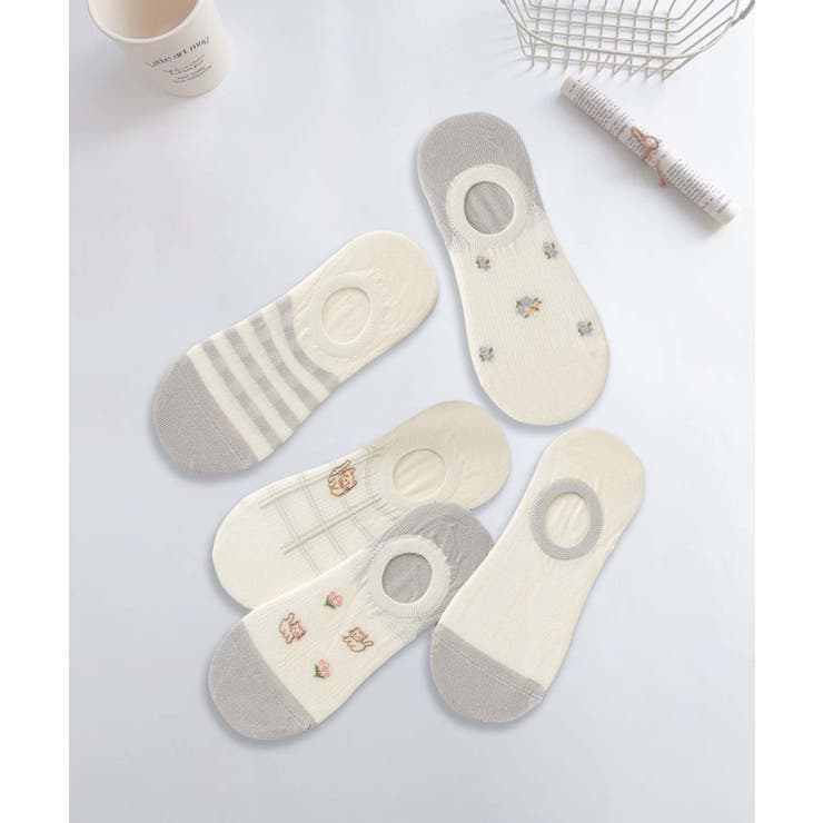 5足セット5柄【MOSOX】ガーリーデザインコットン混カバーソックス | aimoha  | 詳細画像7 