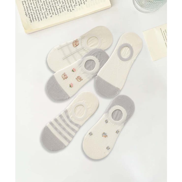 5足セット5柄【MOSOX】ガーリーデザインコットン混カバーソックス | aimoha  | 詳細画像8 