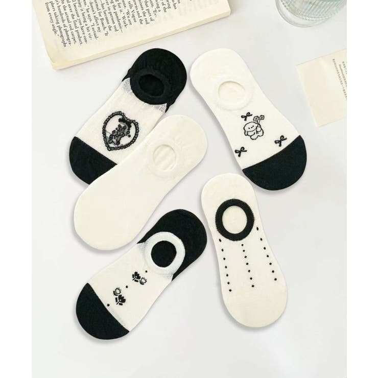 5足セット5柄【MOSOX】ガーリーデザインコットン混カバーソックス | aimoha  | 詳細画像3 