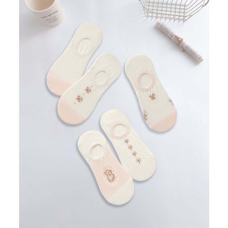  5足セット5柄【MOSOX】ガーリーデザインコットン混アンクルソックス | aimoha  | 詳細画像7 