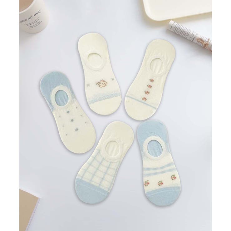  5足セット5柄【MOSOX】ガーリーデザインコットン混アンクルソックス | aimoha  | 詳細画像11 