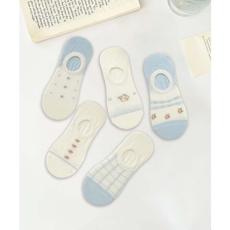  5足セット5柄【MOSOX】ガーリーデザインコットン混アンクルソックス | aimoha  | 詳細画像13 