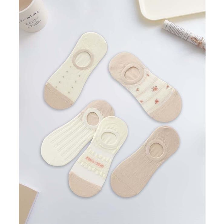  5足セット5柄【MOSOX】ガーリーデザインコットン混アンクルソックス | aimoha  | 詳細画像14 