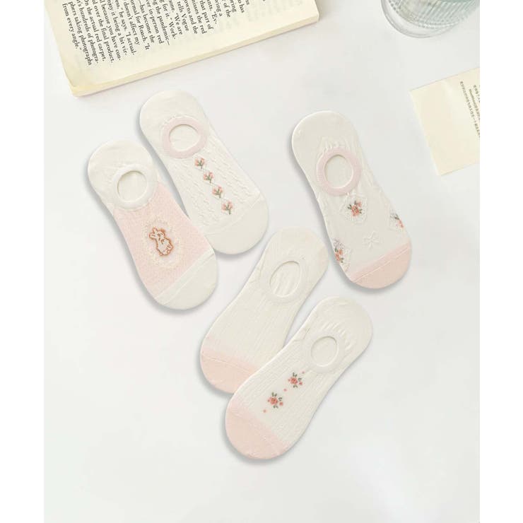  5足セット5柄【MOSOX】ガーリーデザインコットン混アンクルソックス | aimoha  | 詳細画像2 