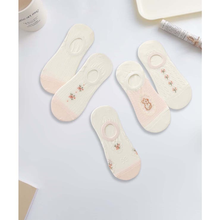  5足セット5柄【MOSOX】ガーリーデザインコットン混アンクルソックス | aimoha  | 詳細画像3 