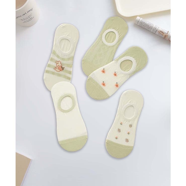  5足セット5柄【MOSOX】ガーリーデザインコットン混アンクルソックス | aimoha  | 詳細画像4 