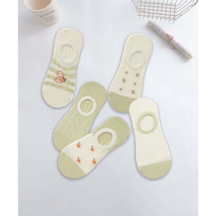  5足セット5柄【MOSOX】ガーリーデザインコットン混アンクルソックス | aimoha  | 詳細画像5 