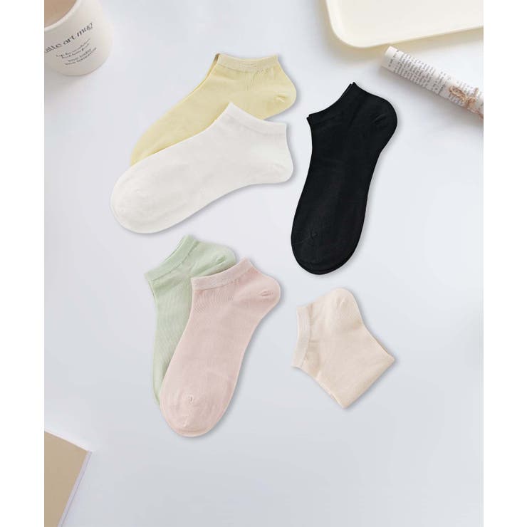 6足セット【MOSOX】シンプルカラーレーヨン混アンクルソックス | aimoha  | 詳細画像2 